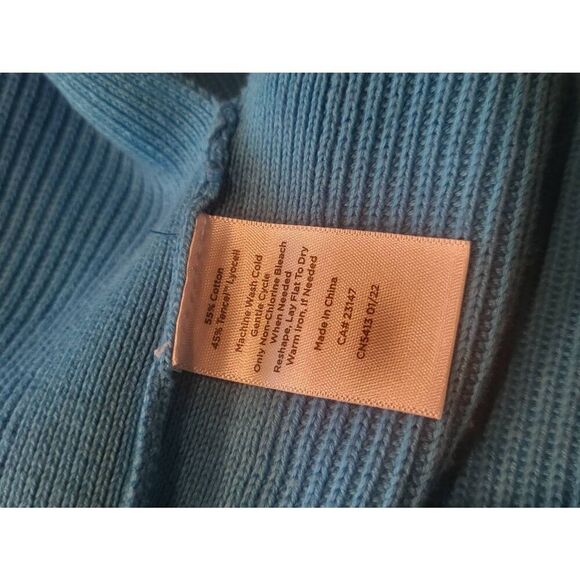 Talbots Sweater Womens Medium Blue Ombre Girlfriend Cardigan Dip Dye Button - Picture 4 of 5